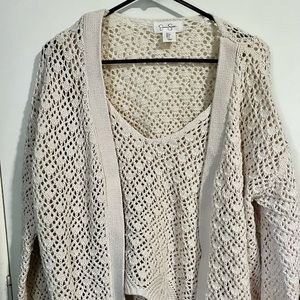 2 Piece Knitted Cardigan Tank Set